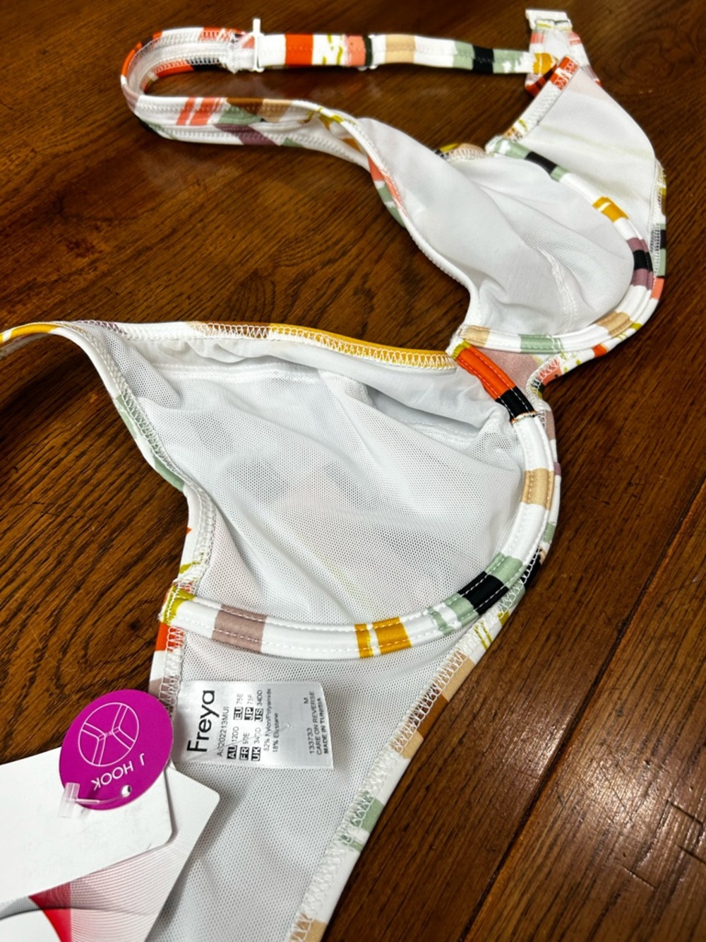 Freya Shell Island Bikini High Waist Full Bust Top, Medium, NWT, White Orange - Picture 8 of 16